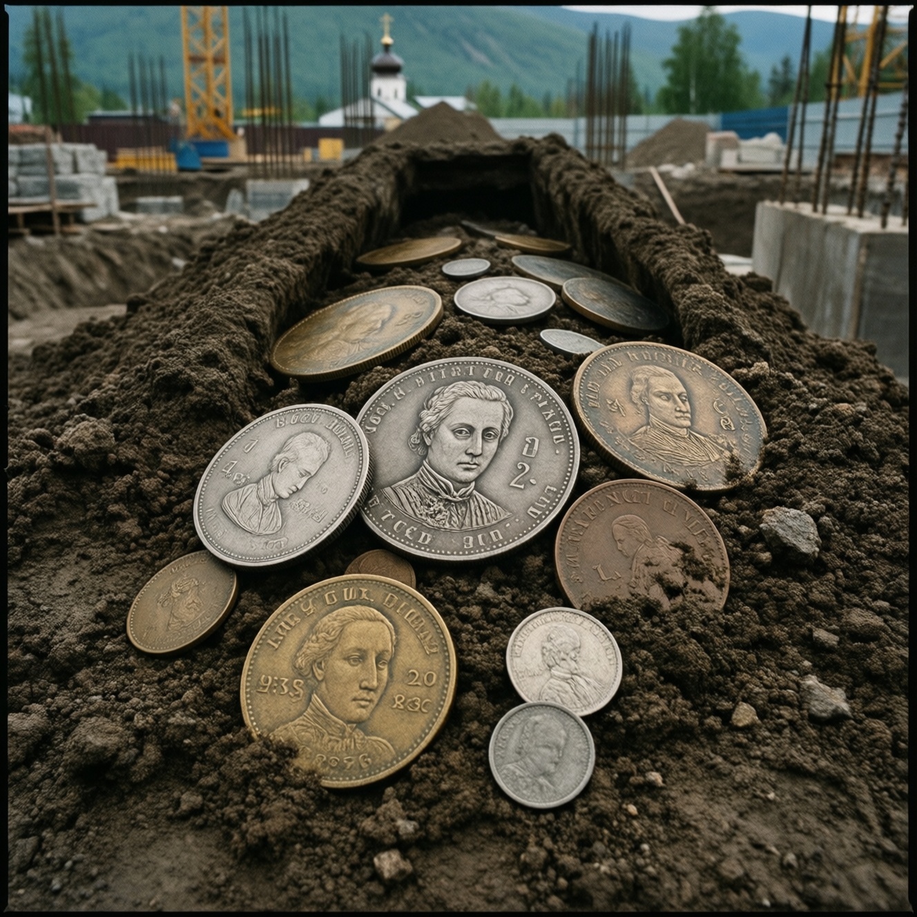 Монеты и гробы Xix века обнаружили на стройке в Петропавловске